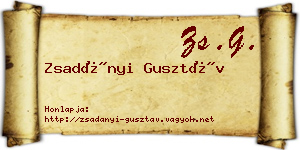 Zsadányi Gusztáv névjegykártya